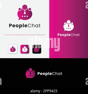 Logo de discussion de personnes pour votre entreprise et votre application Illustration de Vecteur