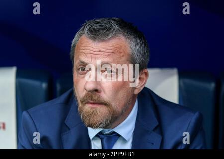 Saint-Pétersbourg, Russie. 22nd avril 2023. Slavisa Jokanovic, entraîneur en chef de Dynamo vu lors du match de football de la première Ligue russe entre Zenit Saint-Pétersbourg et Dynamo Moscou à l'arène Gazprom. Zenit 3:1 Dynamo. Crédit : SOPA Images Limited/Alamy Live News Banque D'Images