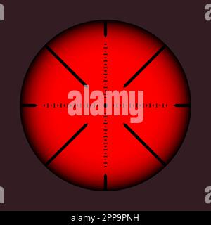 Divers tir thermique infrarouge, sniper fusil optique scope. Viseur du canon de chasse avec réticule. Visée, symbole de marque de tir. Cible militaire Illustration de Vecteur