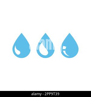 Ensemble d'icônes vectorielles gouttes d'eau. Une simple goutte d'icônes d'eau. Illustration de Vecteur