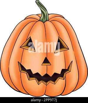 Ensemble vectoriel de citrouilles d'halloween. Illustrations de Jack O'Lantern. Des décorations effrayantes. Illustration de Vecteur
