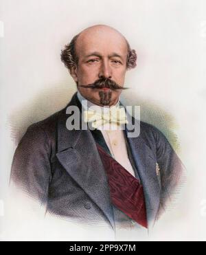 Portrait du Duc de Morny ( 1811-1865 ) homme politique francais - Charles Auguste Louis Joseph Demorny, dit comte de Morny, devenu duc de Morny Banque D'Images