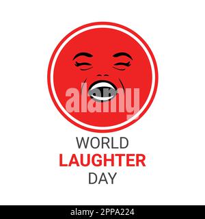 Journée mondiale du rire. Illustration vectorielle d'une émoticône rouge isolée sur fond blanc. Illustration de Vecteur