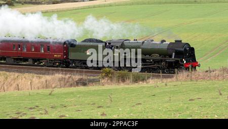 London, Midland and Scottish Railway Royal Scot 46100 Royal Scot , à Armathwaite Corner Banque D'Images