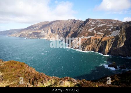 sliabh liag slieve ligue falaises comté donegal république d'irlande Banque D'Images