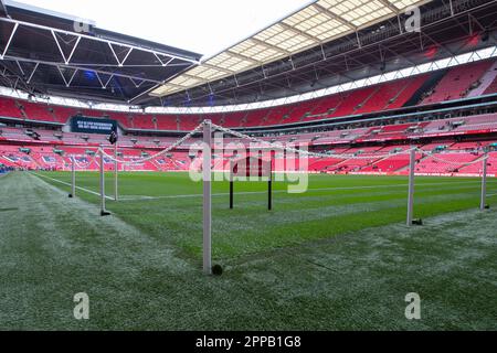 Londres, Royaume-Uni. 23rd avril 2023. Vue de l'intérieur du stade Wembley en amont du demi-finale de la coupe Emirates FA Brighton et Hove Albion vs Manchester United au stade Wembley, Londres, Royaume-Uni, 23rd avril 2023 (photo de Conor Molloy/News Images) à Londres, Royaume-Uni le 4/23/2023. (Photo de Conor Molloy/News Images/Sipa USA) crédit: SIPA USA/Alay Live News Banque D'Images