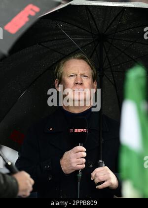 ROTTERDAM - Mario, journaliste d'ESPN, a participé au match de première ligue néerlandais entre Feyenoord et le FC Utrecht au stade de Kuip de Feyenoord sur 23 avril 2023 à Rotterdam, aux pays-Bas. ANP OLAF KRAAK Banque D'Images