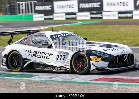 Monza, Italie. 23rd avril 2023. Mercedes-AMG Team AlManar (Mercedes-AMG GT3) Maro Engel, Fabian Schiller, Luca Stolz Credit: Independent photo Agency/Alay Live News Banque D'Images