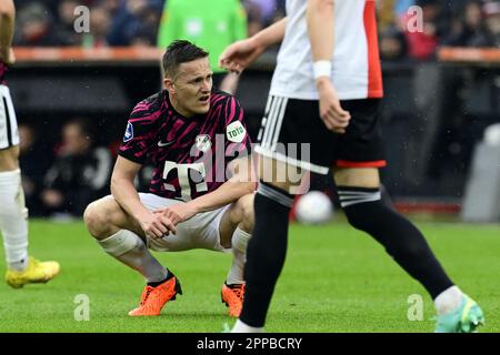 ROTTERDAM - Jens Toornstra du FC Utrecht lors du match de première ligue néerlandais entre Feyenoord et le FC Utrecht à Feyenoord Stadion de Kuip on 23 avril 2023 à Rotterdam, pays-Bas. ANP OLAF KRAAK Banque D'Images