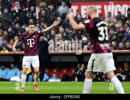 ROTTERDAM - Jens Toornstra du FC Utrecht réagit lors du match de première ligue néerlandais entre Feyenoord et le FC Utrecht à Feyenoord Stadion de Kuip on 23 avril 2023 à Rotterdam, aux pays-Bas. ANP OLAF KRAAK Banque D'Images