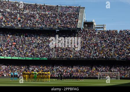 Barcelone, Espagne. 23rd avril 2023. BARCELONE, ESPAGNE - AVRIL 23: Les joueurs du FC Barcelone ont précédé le match de la Liga entre le FC Barcelone et l'Atletico de Madrid au camp Spotify Nou sur 23 avril 2023 à Barcelone, Espagne (Credit image: © Gerard Franco/DAX via ZUMA Press Wire) USAGE ÉDITORIAL SEULEMENT! Non destiné À un usage commercial ! Banque D'Images