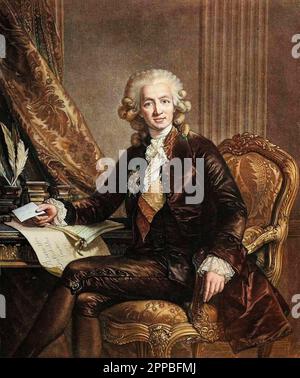 Portrait de Charles Alexandre de Calonne (1734-1802) - Charles Alexandre de Calonne (1734-1802) contrôleur général des finances de Louis XVI Gravure d'après Elizabeth Vigee-Lebrun. Banque D'Images