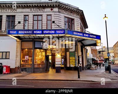 19 avril 2023 - Londres, Royaume-Uni : façade de la gare Edgware Road Banque D'Images