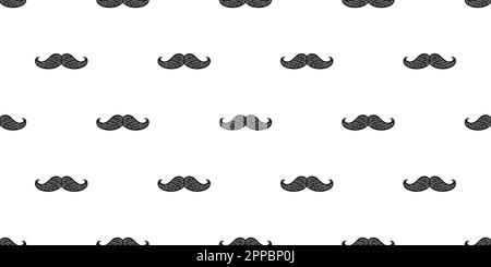 moustache sans couture motif vectoriel isolé papier peint arrière-plan doodle Illustration de Vecteur
