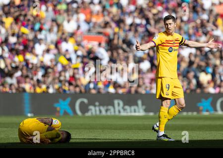 Barcelone, Espagne. 23rd avril 2023. BARCELONE, ESPAGNE - AVRIL 23: Raphinha du FC Barcelone pendant le match de la Liga entre le FC Barcelone et l'Atletico de Madrid au camp Spotify Nou sur 23 avril 2023 à Barcelone, Espagne (Credit image: © Gerard Franco/DAX via ZUMA Press Wire) USAGE ÉDITORIAL SEULEMENT! Non destiné À un usage commercial ! Banque D'Images
