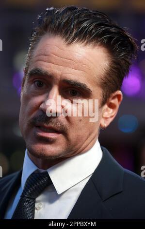 Colin Farrell assiste à la première britannique des Banshees of Inishenin lors du BFI London film Festival 66th au Royal Festival Hall de Londres. Banque D'Images