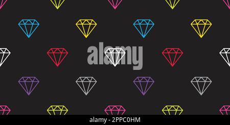 bijou diamant sans couture motif vectoriel bijoux isolé papier peint arrière-plan coloré Illustration de Vecteur