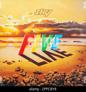 Album Sky Five Live, couverture de disque en vinyle Banque D'Images