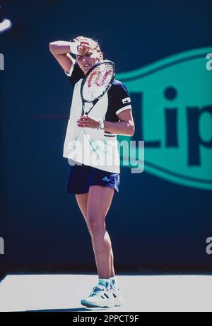 Steffi Graf (GER) en compétition aux Championnats Lipton 1999 Banque D'Images