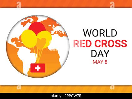 Journée mondiale de la Croix-Rouge. 8 mai. Concept de vacances. Modèle pour arrière-plan, bannière, carte, affiche avec inscription de texte. Illustration vectorielle. Illustration de Vecteur