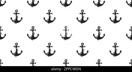 Anchor Seamless modèle bateau vecteur pirate isolé Nautical maritime océan papier peint fond blanc Illustration de Vecteur