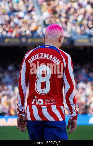 Barcelone, Espagne. 23rd avril 2023. Griezmann en action pendant le match LaLiga entre le FC Barcelone et l'Atletico de Madrid au stade Spotify Camp Nou à Barcelone, en Espagne. Crédit: Christian Bertrand/Alay Live News Banque D'Images