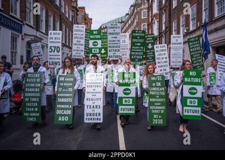 La rébellion d'extinction et d'autres groupes de campagne se sont poursuivis avec leur deuxième jour de quatre jours de protestation sur la place du Parlement. Les manifestants pourraient intensifier leur action si le gouvernement britannique n’acceptait pas leurs deux demandes de changement climatique d’ici à 5pm le mardi 24th avril. Banque D'Images