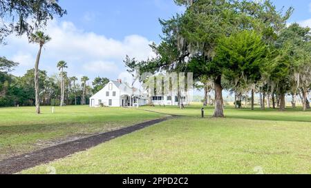 Jacksonville, Floride, États-Unis - 27 octobre 2022 The Kingsley Estate au parc national écologique de Timucuan à Jacksonville, Floride, États-Unis. Banque D'Images