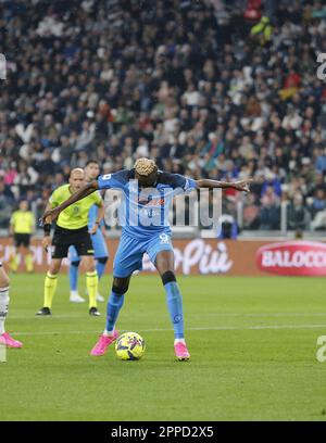 Turin, Italie. 23rd avril 2023. Victor Osimhen de SSC Napoli lors de la série italienne A, match de football entre Juventus FC et sac Napoli le 23 avril 2023 au stade Allianz, Turin, Italie. Photo Nderim Kaceli crédit: Live Media Publishing Group/Alay Live News Banque D'Images