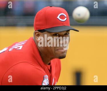 Pittsburgh, États-Unis. 23rd avril 2023. Cincinnati Reds départ lanceur Hunter Greene (21) jette contre les pirates de Pittsburgh lors de la première Inning au parc PNC le dimanche 23 avril 2023 à Pittsburgh. Photo par Archie Carpenter/UPI crédit: UPI/Alay Live News Banque D'Images