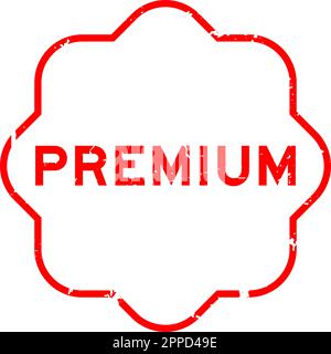 Grafez le tampon en caoutchouc rouge Premium sur fond blanc Illustration de Vecteur