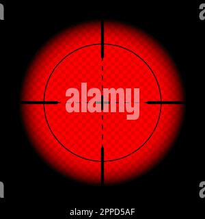 Divers tir thermique infrarouge, sniper fusil optique scope. Viseur du canon de chasse avec réticule. Visée, symbole de marque de tir. Cible militaire Illustration de Vecteur