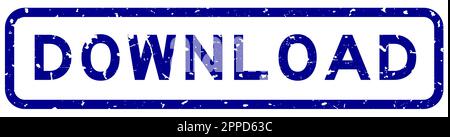 Grunge bleu télécharger le mot caoutchouc cachet sur fond blanc Illustration de Vecteur