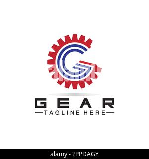Modèle de conception du logo Letter G Gear Engineer Illustration de Vecteur