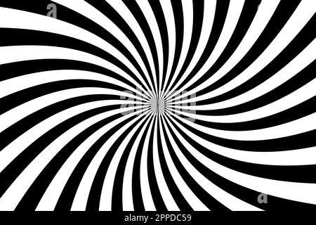 Lampe à rayons torsadés. Bandes noires isolées sur fond blanc. Ligne d'ondes radiales. Répétition courbe. Bande dessinée. Rayons de courbes d'effet. Bande abstraite Illustration de Vecteur