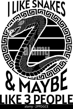 design amusant pour les amoureux du serpent Illustration de Vecteur