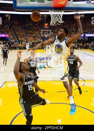 San Francisco, Californie, États-Unis. 23rd avril 2023. Au cours du match 4 de la première série de matchs de la NBA au Chase Center de San Francisco, dimanche, 23 avril 2023. (Credit image: © Paul Kitagaki Jr./ZUMA Press Wire) USAGE ÉDITORIAL SEULEMENT! Non destiné À un usage commercial ! Crédit : ZUMA Press, Inc./Alay Live News Banque D'Images