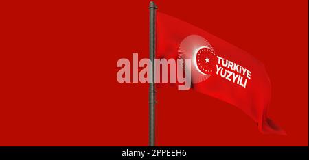 Türkiye Century, drapeau turc et slogan du parti Ak -AKP Banque D'Images