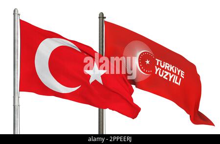 Türkiye Century, drapeau turc et slogan du parti Ak -AKP Banque D'Images