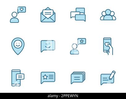 icônes de vecteur de ligne de rétroaction Illustration de Vecteur