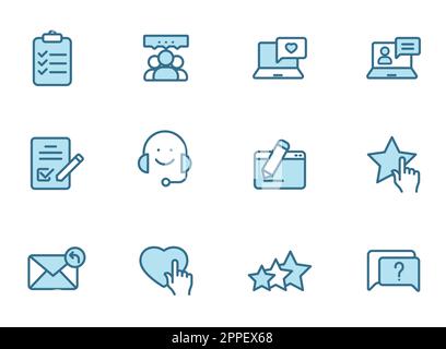 les icônes vectorielles du contour de rétroaction Illustration de Vecteur