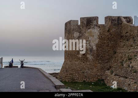 mur portugais, Asilah, maroc, afrique Banque D'Images