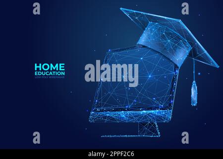 Capuchon de graduation sur un moniteur d'ordinateur Illustration de Vecteur