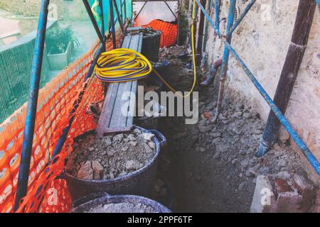 Vue en grand angle d'un chantier de démolition. Copier l'espace Banque D'Images