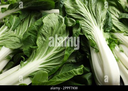 Cabages de pak choy vert frais comme arrière-plan, gros plan Banque D'Images