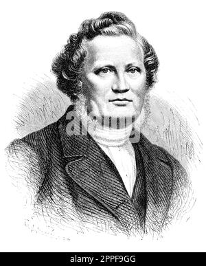 Carl Olof Rosenius (1816–1868) est un prédicateur, auteur et rédacteur suédois. Gravure du magazine Forr och nu, 1876. Banque D'Images