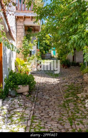 Rue Antheon, village de Lania, district de Limassol, Chypre Banque D'Images