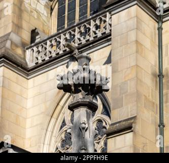 Façade de la Nouvelle cathédrale néo-gothique, Linz, Autriche Banque D'Images