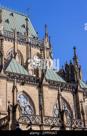 Façade de la Nouvelle cathédrale néo-gothique, Linz, Autriche Banque D'Images