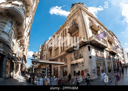 Belgrade, Serbie - 08 septembre 2019 : rue Knez Mihailova dans la vieille ville de Belgrade Banque D'Images